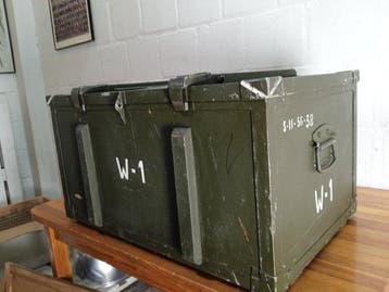 Krat - Grote militaire koffer - Hout, Metaal