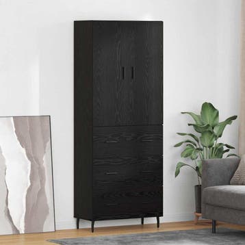 vidaXL buffetkast 2 st Zwart eiken 69,5 x 34 x 180 cm, Huis en Inrichting, Minder dan 50 cm, Verzenden, Nieuw, Minder dan 100 cm