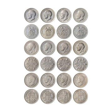 Koninkrijk Groot-Brittannië. Lot van 12 stuks Sixpence 1915