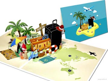 Goede Reis! Pop-up kaart Vakantie Avontuur Wereldreis, Verzenden, Nieuw