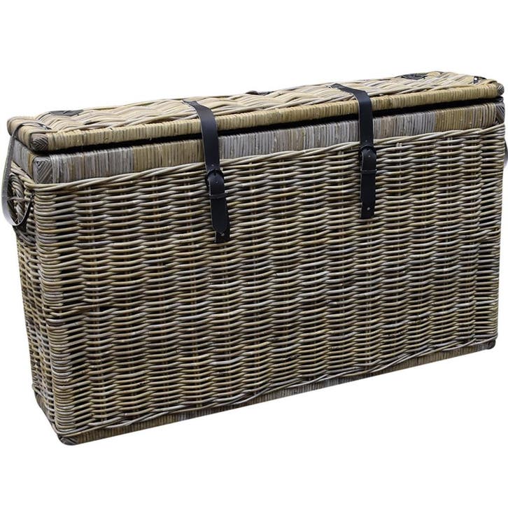 Kussenbox klein 135x35xH80 cm naturel rotan, Tuin en Terras, Tuinmeubel-accessoires, Nieuw, Ophalen of Verzenden