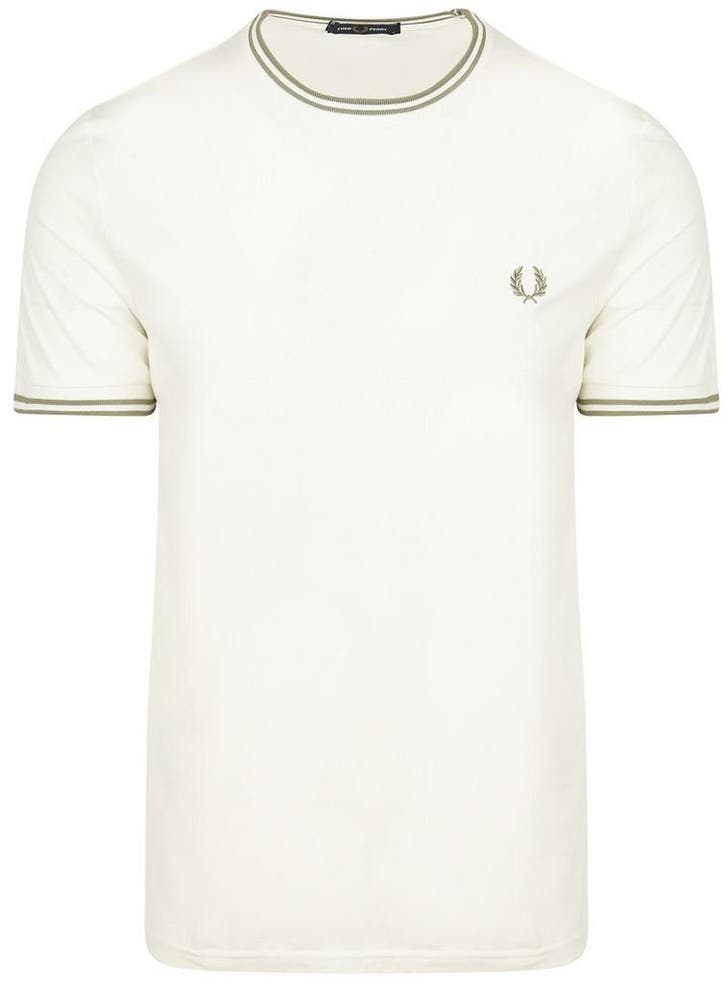 Fred Perry M1588 Twin Tipped T-shirt Off-White maat M Heren, Kleding | Heren, T-shirts, Beige, Nieuw, Maat 48/50 (M), Verzenden