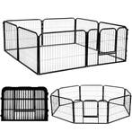 Puppyren - Opvouwbaar - Metaal - Zwart - 215 x 215 x 60 CM, Dieren en Toebehoren, Hondenbenches, Ophalen of Verzenden, Nieuw