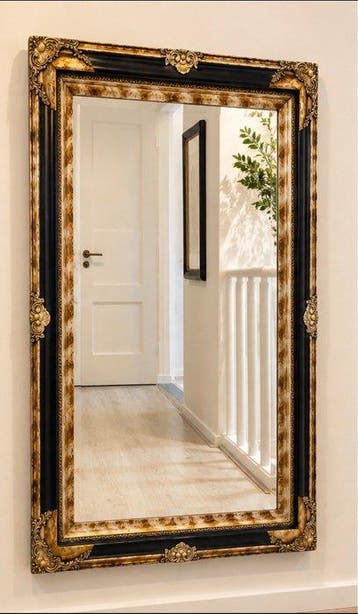 Wandspiegel - Verguld, Hout, Glas