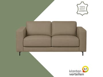 Leren bank Clear - 2,5 zits - Toledo Mocca (taupe/bruin) -, Bohemian, Eigentijds, Modern, Retro, Vintage, Nieuw, Ophalen of Verzenden