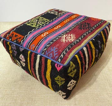 Kelim Poef - Kelim - 48 cm - 48 cm