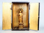 Standing statue of Amida Nyorai enshrined in a shrine -