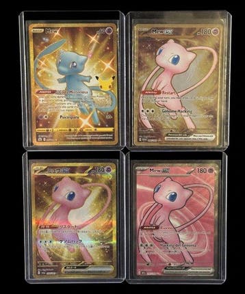 Pokémon - 4 Card - Mew Full art, Foil, Promo card, Secret, Nieuw