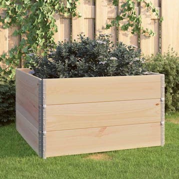 vidaXL 3 st Plantenbakken verhoogd 100x100 cm massief, Minder dan 30 cm, 100 cm of meer, Verzenden, Nieuw