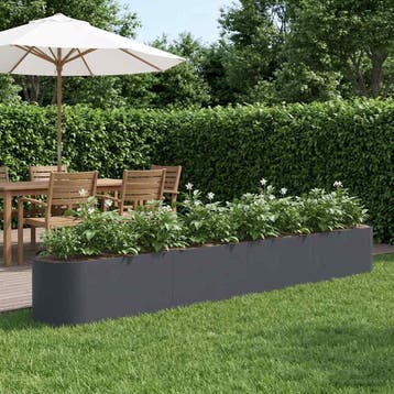 vidaXL Verhoogd Tuinbed Antracietkleurig 360 x 40 x 40 cm, Verzenden, Minder dan 60 cm, Nieuw, Metaal