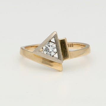 Ring - 14 karaat Geel goud Diamant (Natuurlijk), Sieraden, Tassen en Uiterlijk, Ringen, Nieuw