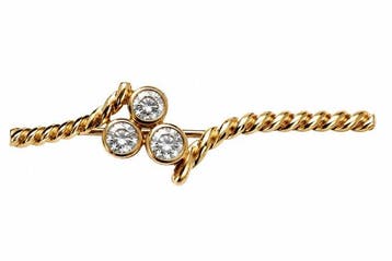 Broche - 18 karaat Geel goud Diamant (Natuurlijk) - 18