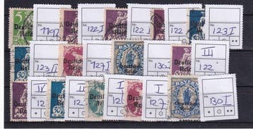 Duitse Rijk 1920/1921 - Verzameling plaatfouten op, Gestempeld