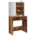 vidaXL Kaptafel met spiegel 74,5x40x141 cm oud houtkleurig, Huis en Inrichting, Tafels | Salontafels, Minder dan 50 cm, 50 tot 100 cm