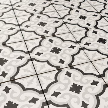 Keramische portugese vloertegels 20x20 wit met zwart en grij, Verzenden, Nieuw
