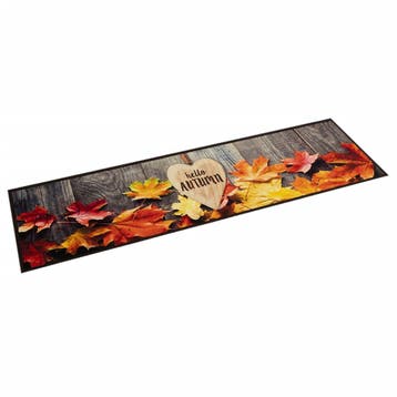 vidaXL Keukenmat wasbaar herfstprint 60x300 cm fluweel, Verzenden, Nieuw