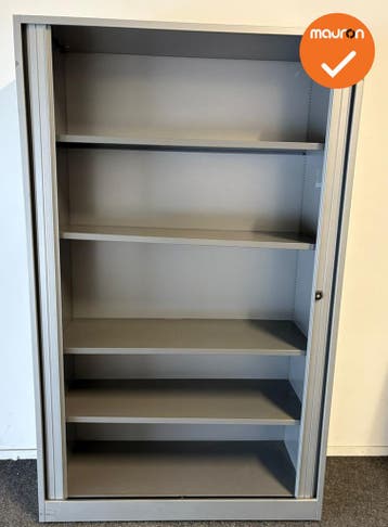 Roldeurkast - Ahrend - 195x120x45cm - Zilvergrijs met zilver, Werkplek, Ophalen of Verzenden, Gebruikt, Kast