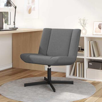 vidaXL Draaistoel Donkergrijs 63 x 75 x 76 cm Stof, Verzenden, Nieuw, Grijs