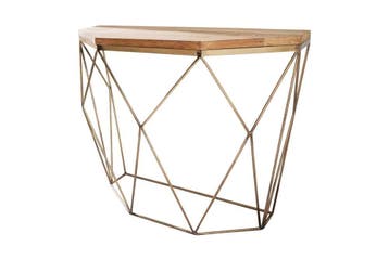Filigraan console DIAMOND 90cm mango messing massief hout, Ophalen of Verzenden, Nieuw