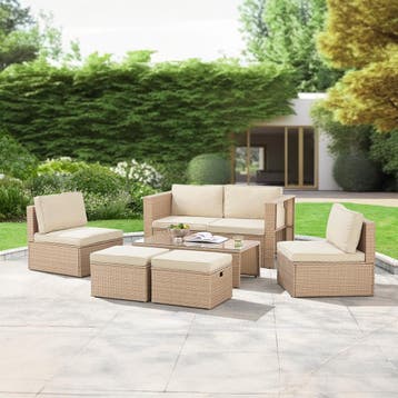 Polyrotan Loungeset / Tuinset Salou - Crème - Incl. Kussens, Verzenden, Nieuw