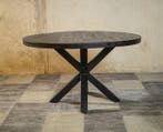 Ronde mango eettafel Zwart Black Spider Ø110 cm |, Huis en Inrichting, Tafels | Eettafels, Ophalen of Verzenden, Nieuw