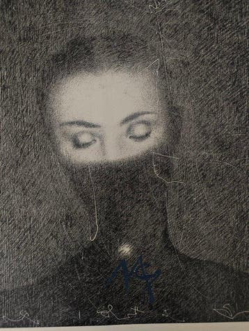 Omar Galliani - Viso (Dalla serie dei volti e costellazioni)