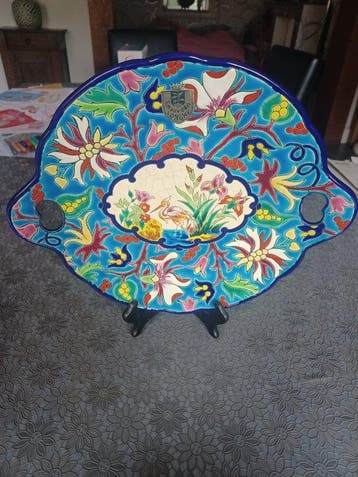 Longwy - Bord - montmorency - Creamware - decoratief bord