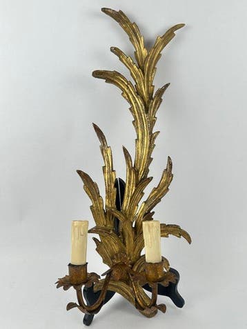 Wanddecoratie - Italië - Een vergulde wandlamp., Antiek en Kunst, Curiosa en Brocante