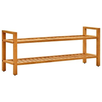 vidaXL Schoenenrek met 2 schappen 100x27x40 cm massief, Verzenden, Nieuw