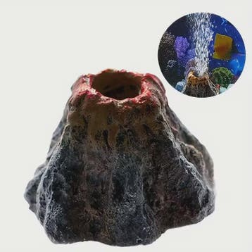 Aquarium Vulkaan Decoratie met Bubbelsteen - Verrijkt Zuurst, Verzenden, Nieuw