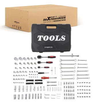 216 Stuk Quick Release Ratchet Socket Set 1/4 3/8 1/2 Case, Verzenden, Nieuw