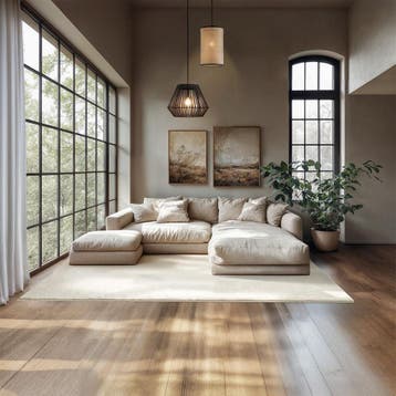 Kortpolig vloerkleed Soft Zone - 160 x 230 cm, crème, Verzenden, Nieuw