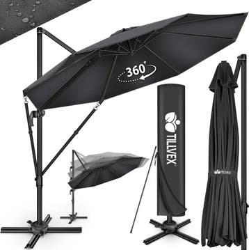 Zweefparasol - Tuinparasol - Parasol 300 cm - Met voet - Met, Tuin en Terras, Parasols, Verzenden, Zo goed als nieuw