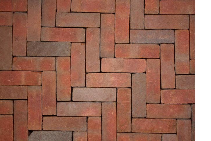 Gebakken Dikformaat Lecce Rood - Bruin Getrommeld, Tuin en Terras, Tegels en Klinkers, Nieuw, Keramiek, Ophalen of Verzenden