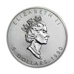Canadian Maple Leaf 1 oz 1990 (1.708.800 oplage), Verzenden, Noord-Amerika, Losse munt, Zilver