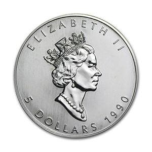 Canadian Maple Leaf 1 oz 1990 (1.708.800 oplage), Verzenden, Noord-Amerika, Losse munt, Zilver