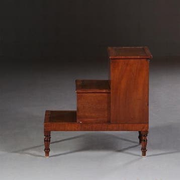 Bibliotheektrapje in mahonie ca 1830 met 2 compartimenten e, Antiek en Kunst, Ophalen of Verzenden