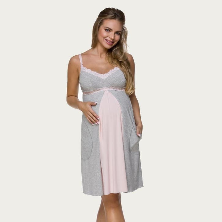 Lupoline Zwangerschapsjurk / Voedingsjurk Pretty Grey, Kleding | Dames, Positiekleding, Nieuw, Verzenden