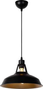 Lucide BRASSY-BIS - Hanglamp - Ø 31 cm - 1xE27 - Zwart, Huis en Inrichting, Lampen | Hanglampen, Ophalen of Verzenden, Zo goed als nieuw