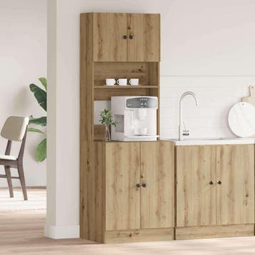 vidaXL Keukenbuffet met plank 2 pcs Artisan Eiken 60 x 50 x, Huis en Inrichting, Verzenden, Nieuw, Bruin