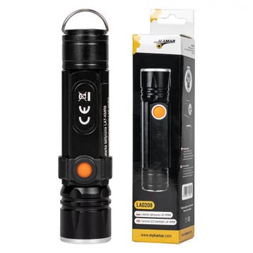 Tactical Led Zaklamp 300 Lumen - Oplaadbare Looplamp - Werkl, Ophalen of Verzenden, Nieuw, Overige typen