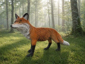 Beeld, life like running fox - 30 cm - polyresin, Antiek en Kunst