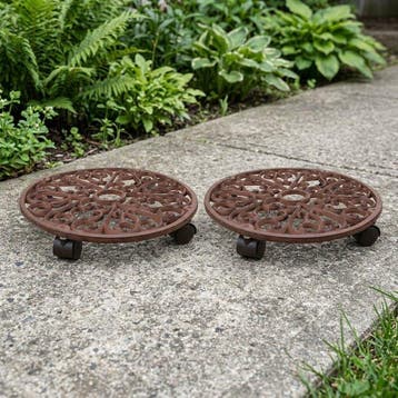 Trolley (2) - Gietijzer - Pair Plantenwagen