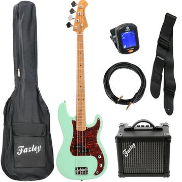 Fazley Sunset Series Piranha 4 Surf Green basgitaar, Verzenden, Nieuw