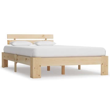 vidaXL Bedframe massief grenenhout 120x200 cm, Huis en Inrichting, Slaapkamer | Bedden, Bruin, Verzenden, Nieuw, Twijfelaar