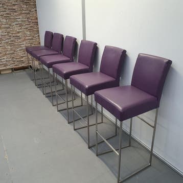 Bert Plantagie barkruk - paars leder (alleen per set), Ophalen of Verzenden, Nieuw