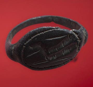 Oud-Romeins Brons ring - dierzegelring (Zonder minimumprijs)