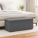 vidaXL Kruk Donkergrijs 101 x 41 x 40 cm Stof en Geëngineerd, Verzenden, Nieuw