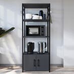 Keukenkast Arhuni 139x56x30 cm zwart en antraciet [en.casa], Huis en Inrichting, Verzenden, Nieuw