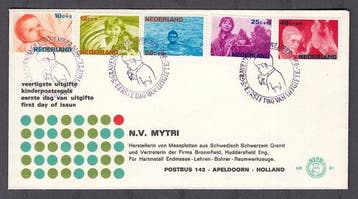 Nederland 1966 - FDC Kinderzegels, zeldzame cover met, Gestempeld